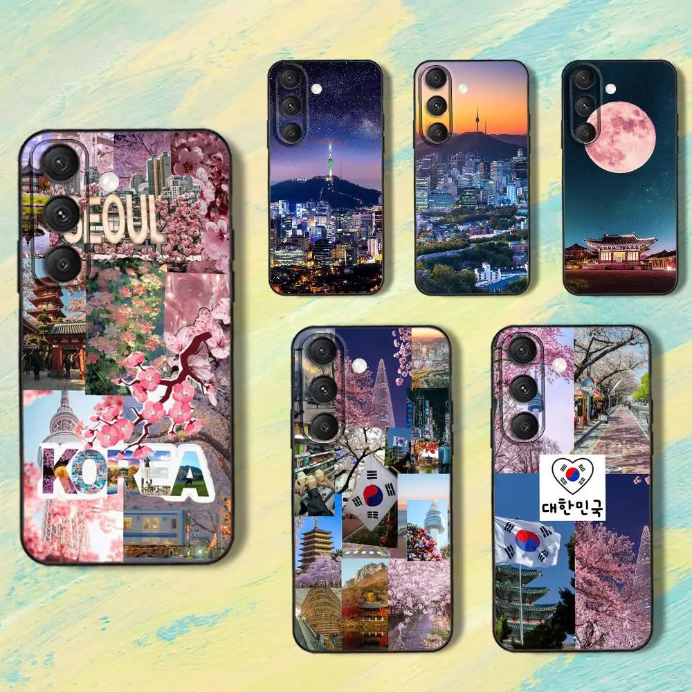 SEOUL T-Travel Südkorea Handyhülle für Samsung S25, S24, S10, S22, S21, S20, S23, Ultra, Plus, Lite, FE, weiche Silikon-Schutzhülle