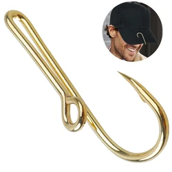 5Pcs/6Pcs Fishing Hooks Hat Pins Tie Clips for Fishing Hat Hook Clip Gold Black Fish Hook Hat Clip Fish Hooks for Hat