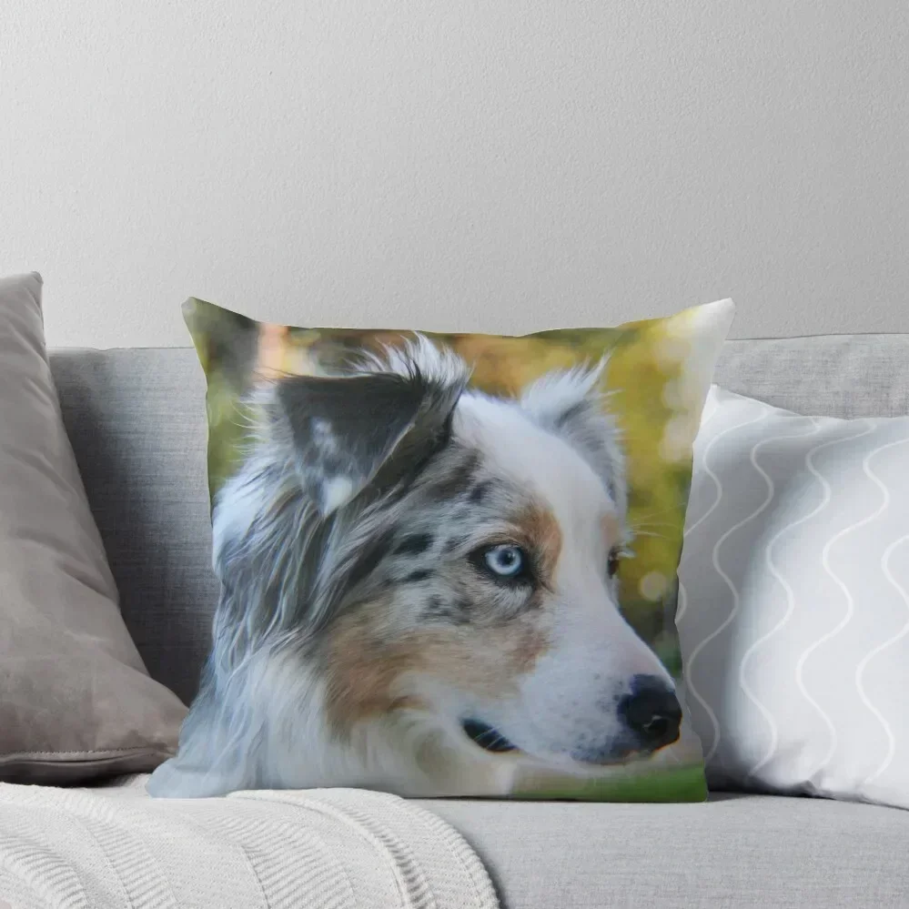 Australian Shepherd Blue Merle Throw Pillow luxury decor Luxury Pillow Cover Marble Cushion Cover Christmas Pillow