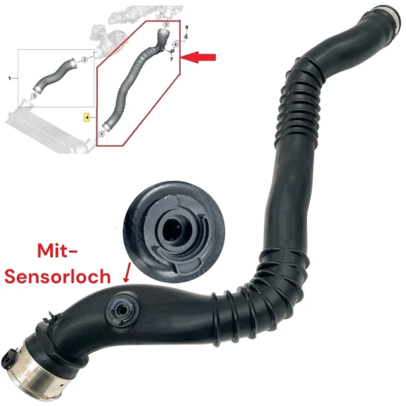 Turbo Intercooler Pipe Hose 11617797483 for BMW Tturbocharged Hose Intercooler Charge Air Line E90 Intercharge Air Hose