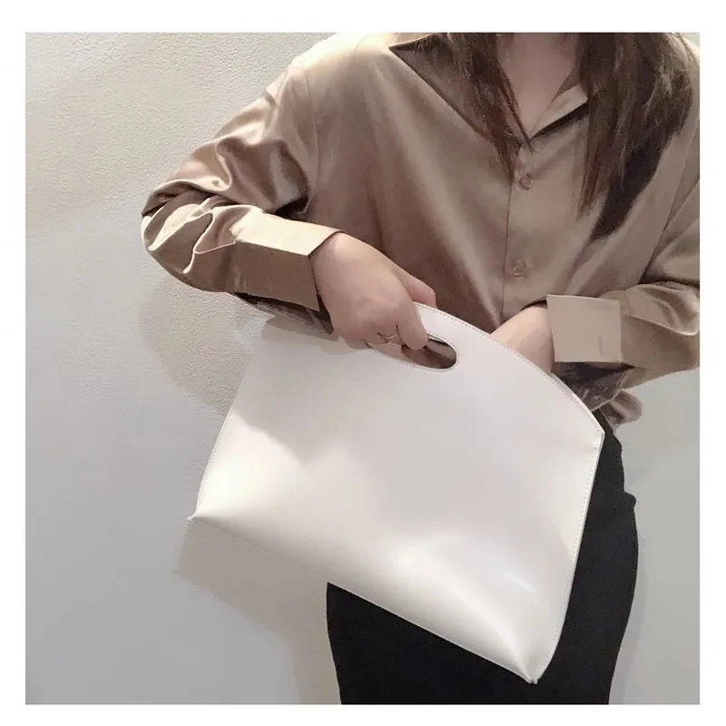 Women Bag PU Retro Casual Business Korean Version Simple Fashion Handbag Large Capacity Briefcase