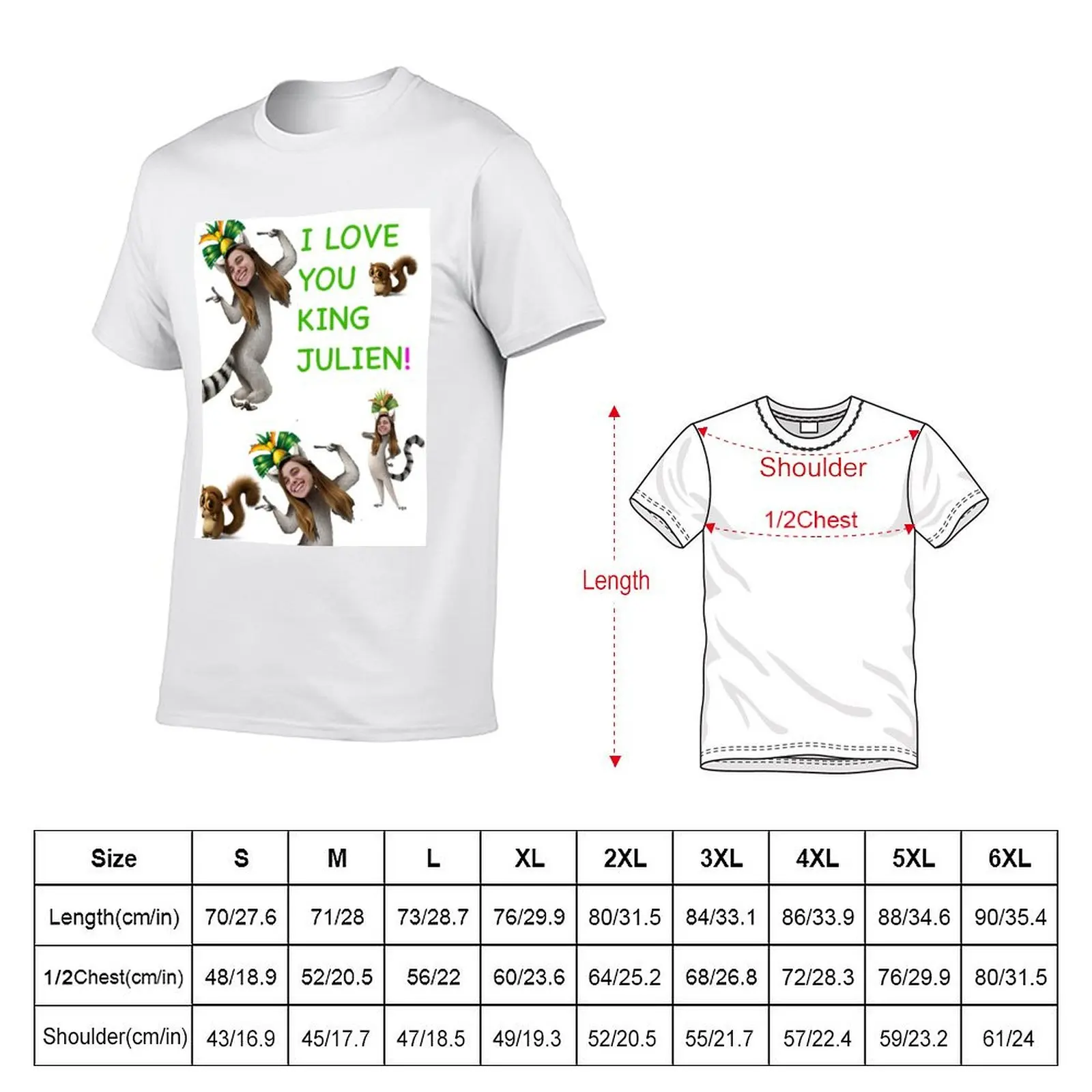 I Love You King Julien Baker T-Shirt t shirts for man cotton funny t shirt man plain