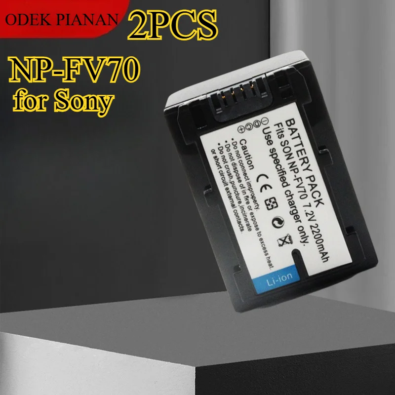 2PCS 2200mAh NP-FV70 Battery for Sony FDR-AX40/DEV-30/PJ675 Camcorders High Capacity Rechargeable Li-ion Replacement Power