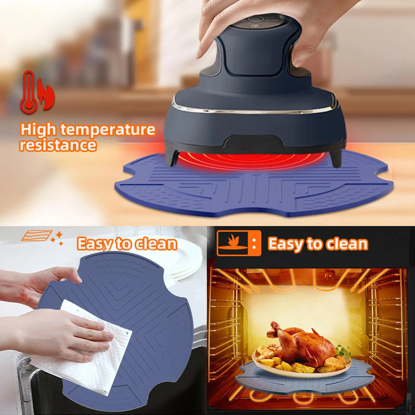 

Air Fryer Mat Non-Slip Protective Mat For Air Fryer Non-Slip Kitchen Accessories For Desktop Home Oven Baking Cooking Meal Prep