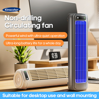 KINSCOTER Desktop Air Conditioner Fan No Drilling 3 Speeds Cooling Rechargeable Wall Mount Fan Silent for Home Kitchen Bathroom