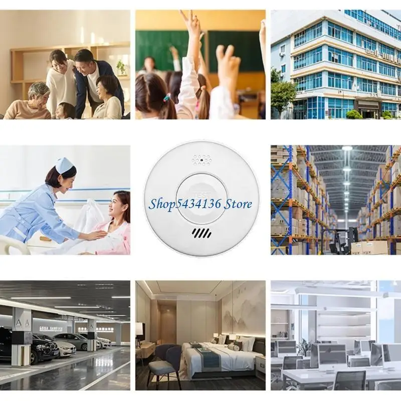 H7ED Professioanl Wireless Smoke Alarm Smoke Detectors Photoelectric 2.4GHz Connection fits for Home Security