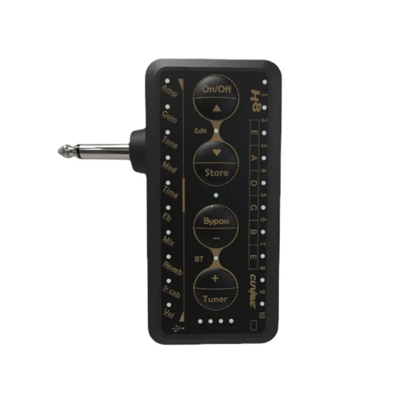 

M-VAVE H8 Guitar Headphone Amplifier Portable Rechargeable Mini Headphone Amp Built-in Delay Reverb Effect for Electric Bass