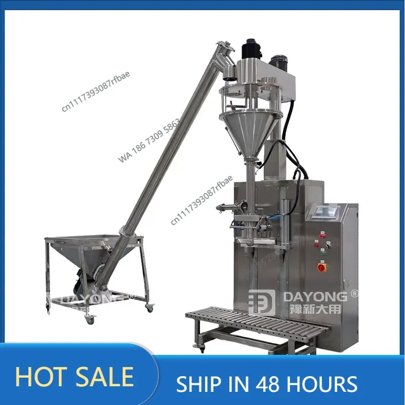 Stainless Steel Semi-Automatic Powder Filling Machine with Auger Filler for Food & Chemical Applications Bags Wrapping