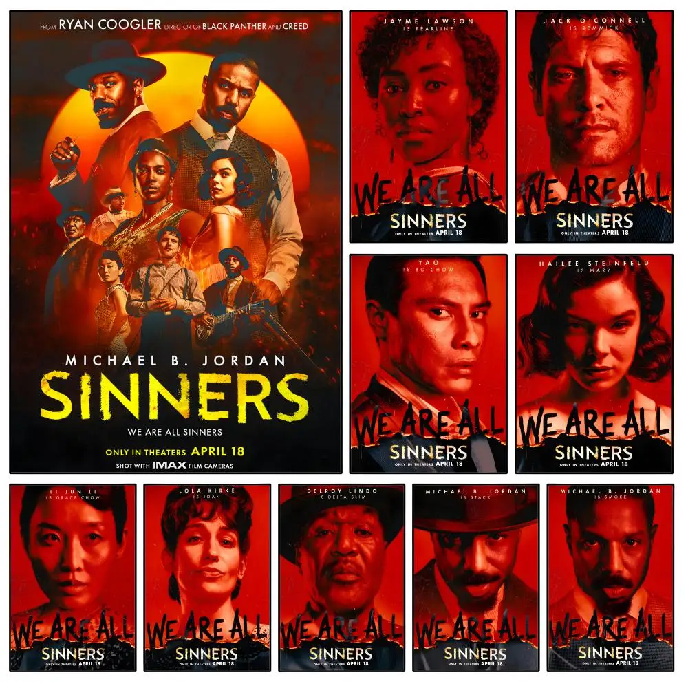 Film S-Sinners Michael B Jordan Vampire Poster Waterproof HD Modern Peel And Stick Wall Decor Bedroom Living Room Dorm Office