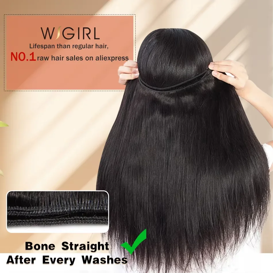 10-32 Inch Bone Straight 100% Weave Human Hair Bundles Raw Hair Extensions Brazilian Natural Black 3 4 Bundle Deals Unprocessed