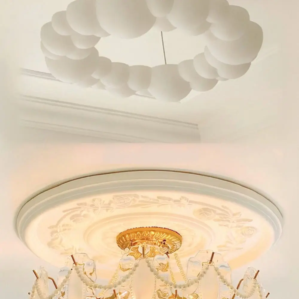 Durable Round PU Ceiling Rose For Jiaqi Pendant Light Mounting Plate White Minimalist Decor Chandelier Canopy Base