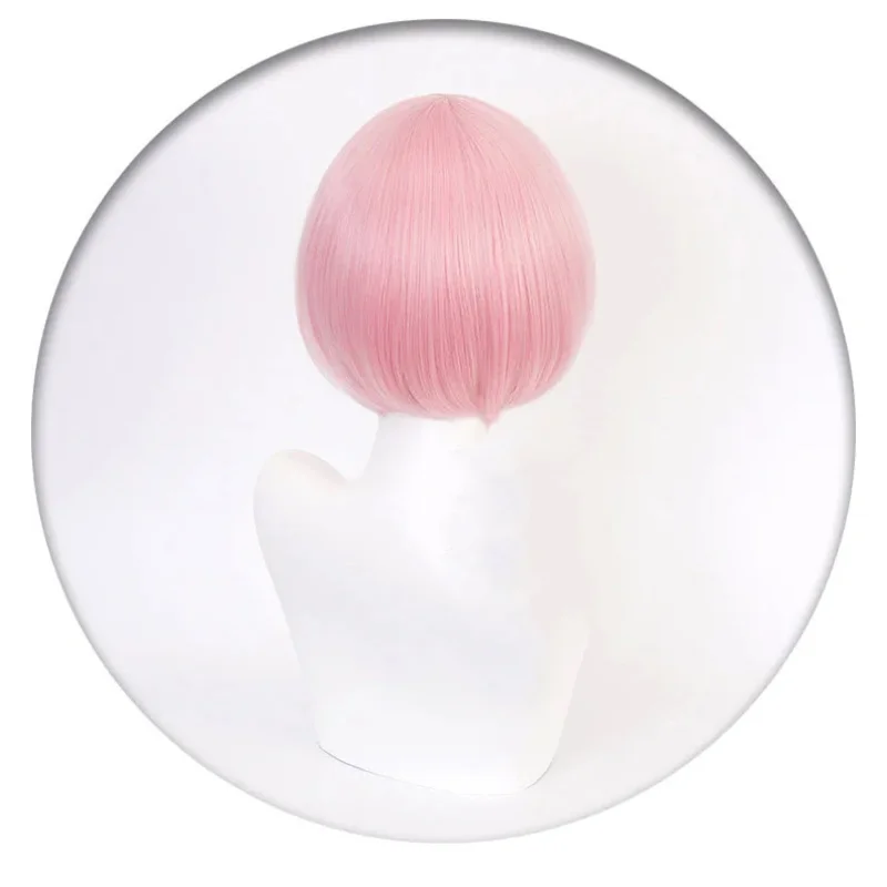 Re:Zero Starting Life in Another World RAM/REM короткий парик Ram Pink Косплей Парик + Кепка для парика Костюм на Хэллоуин парики