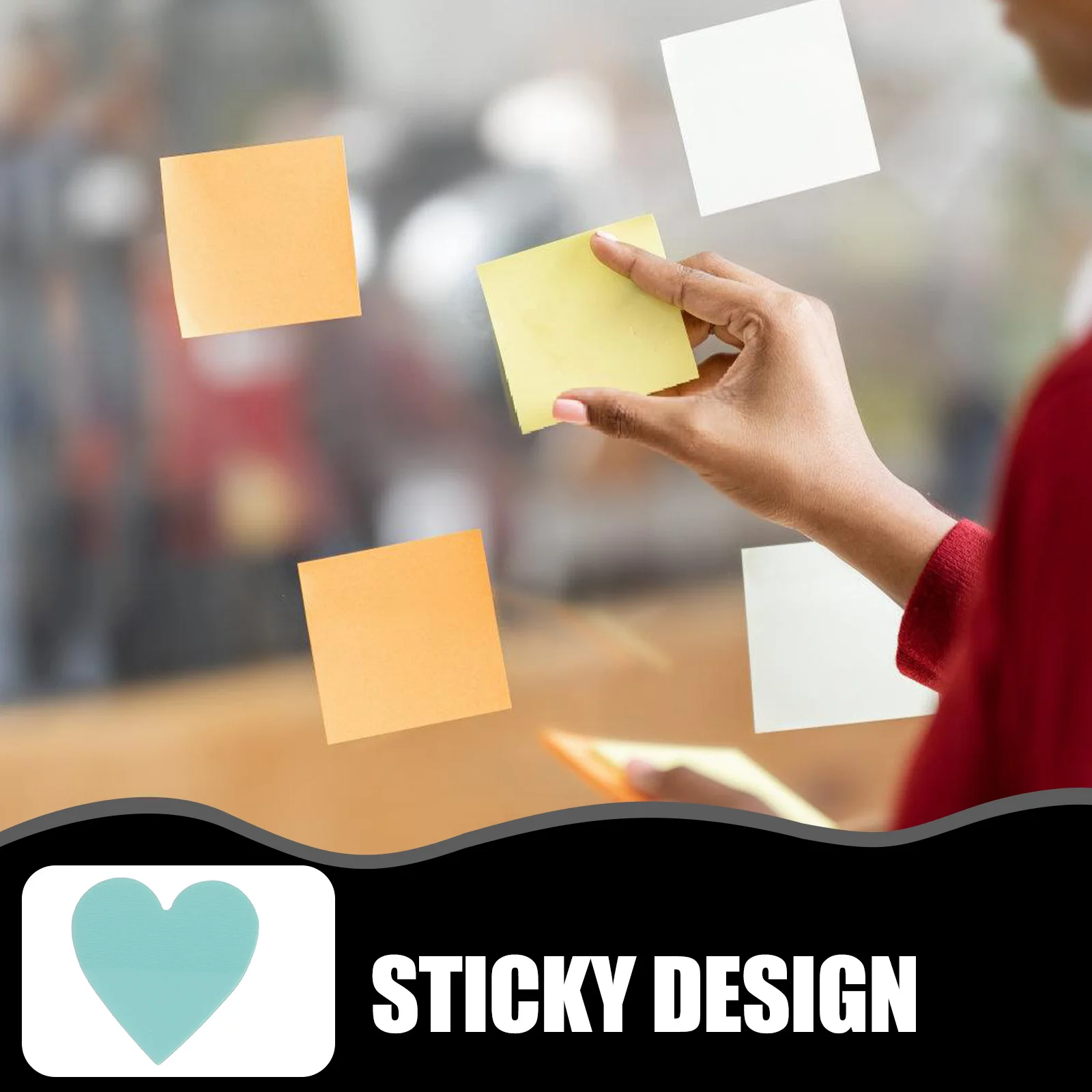 

8Pcs Colorful Heart Memo Pads Reusable Note Stickers for Office Home School Self-Adhesive Reminder Pads for Students Workers