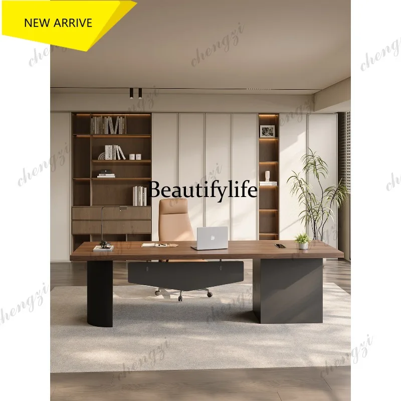 L181 Solid wood boss table Modern simple large desk office High-end supervisor table Large board desk