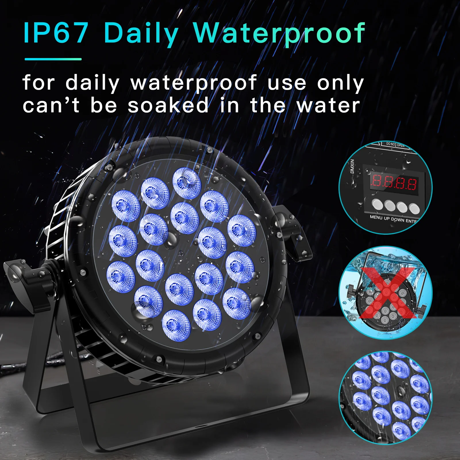 18 LEDs Par Light Waterproof IP65 Rated Outdoor 18x10W RGBW 4in1 Stage Light DMX512