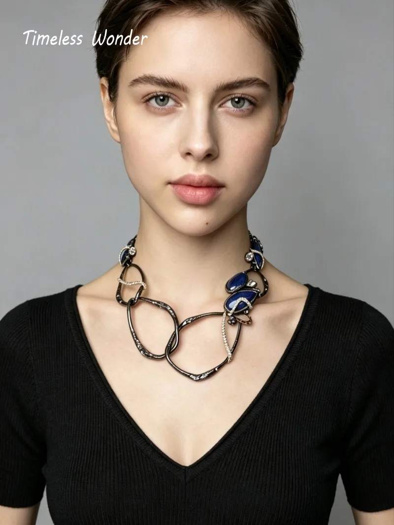 Timeless Wonder Fancy Zircon Geo Stone Pave Necklace Women Designer Jewelry Sweet Top Rare Trendy Neat 4612