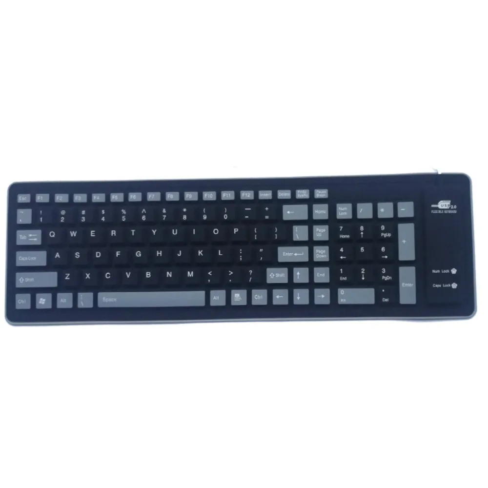 

Colorful Soft Silicone Flexible Keyboard Foldable 103 Keys USB Keyboard Dustproof Waterproof Wired Keyboard Office Use