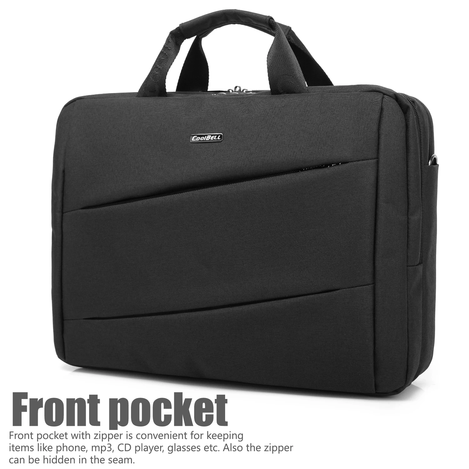 15.6 Inch Nylon Unisex Laptop Handbag Carrying Messenger Bag Briefcase with Shoulder Strap Crossbody Bag