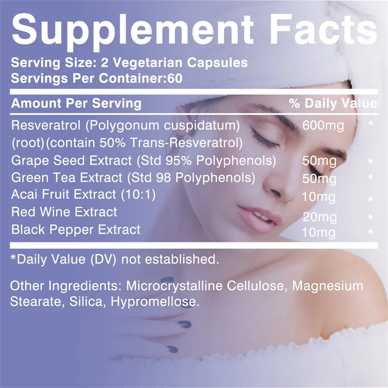 Resveratrol Capsules - Antioxidant Supplement To Support Circulatory Health and Overall Wellness - Non-GMO - Image 2