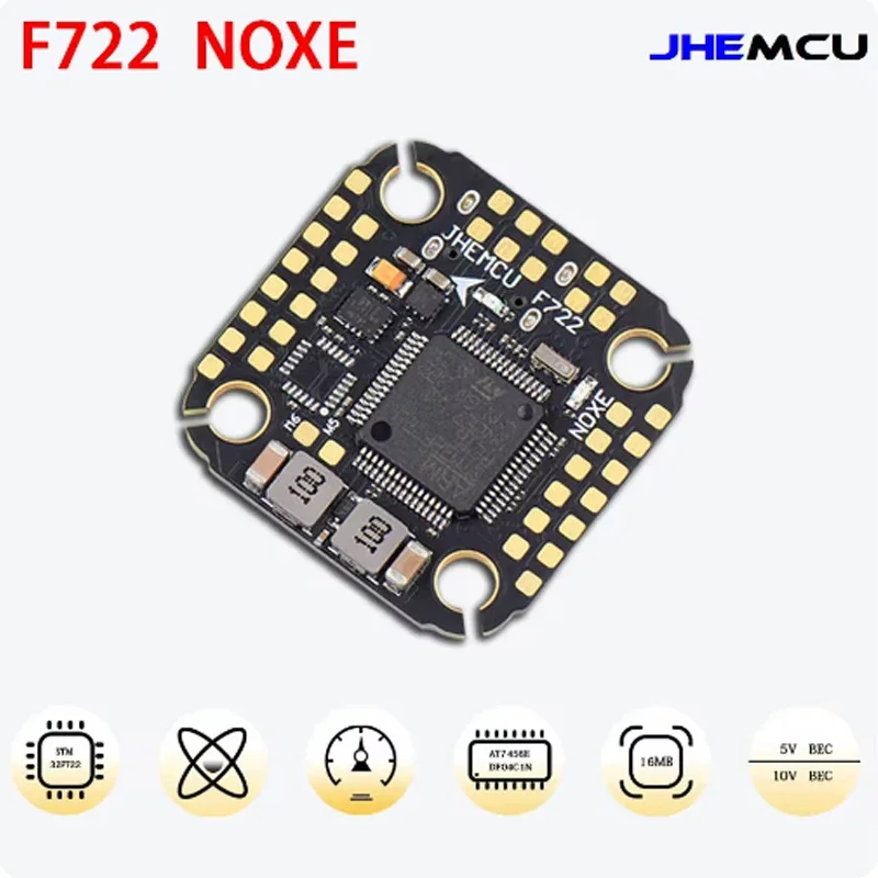 JHEMCU F722 NOXE Flight Controller - 512KB Flash ICM-42688-P 3-6S TYPE-C for FPV RC Multi-Protocol
