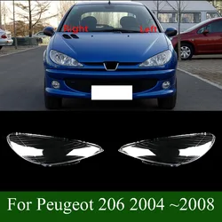 For Peugeot 206 2004 ~2008 Transparent Lampshade Lamp Shade Front Headlight Shell Headlight Cover Lens Plexiglass