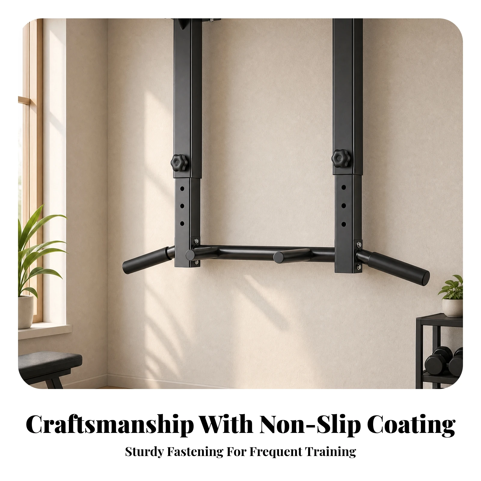 Pull-up Bar with Multiple Grip Positions Heavy-Duty Adjustable Pull-up Bar Fitness Equipment Sturdy Easy to Install