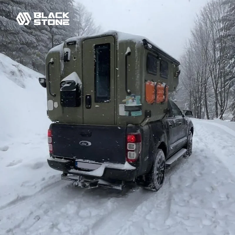 Slidable Camper for Folding Roof Truck Light Trailer for Off-Road Travel Truck Camper with Camping Roof Awning