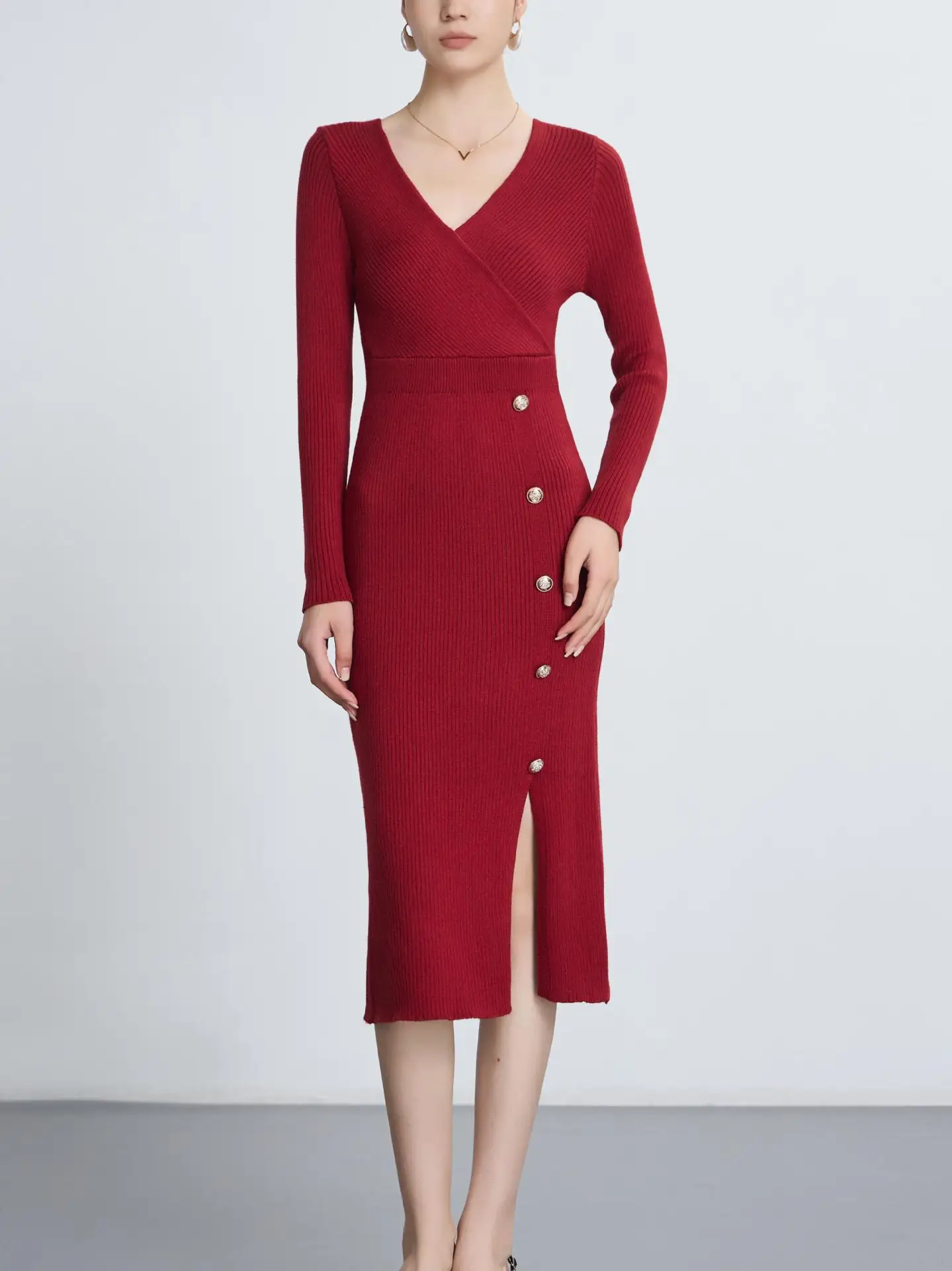 

Knee Length Pullovers For Woman Sweaters Jumpers Women Soft Asymmetric Mid-Length Performance Ladies Coquette Pocket Layering OL