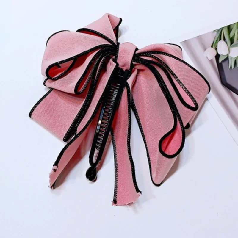 Korean New Banana Hair Clip College Sweet Big Bow  Claw Vertical pin Barrettes For Women Girls Headdress Accessories