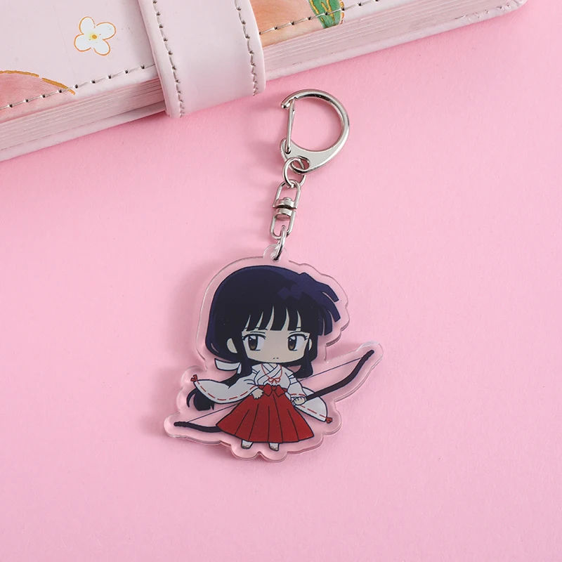 Inuyasha  Anime Lilo and Stitch Pendant Keychains Holder Car Key Chain Key Ring Mobile Phone Bag Hanging Jewelry Gifts