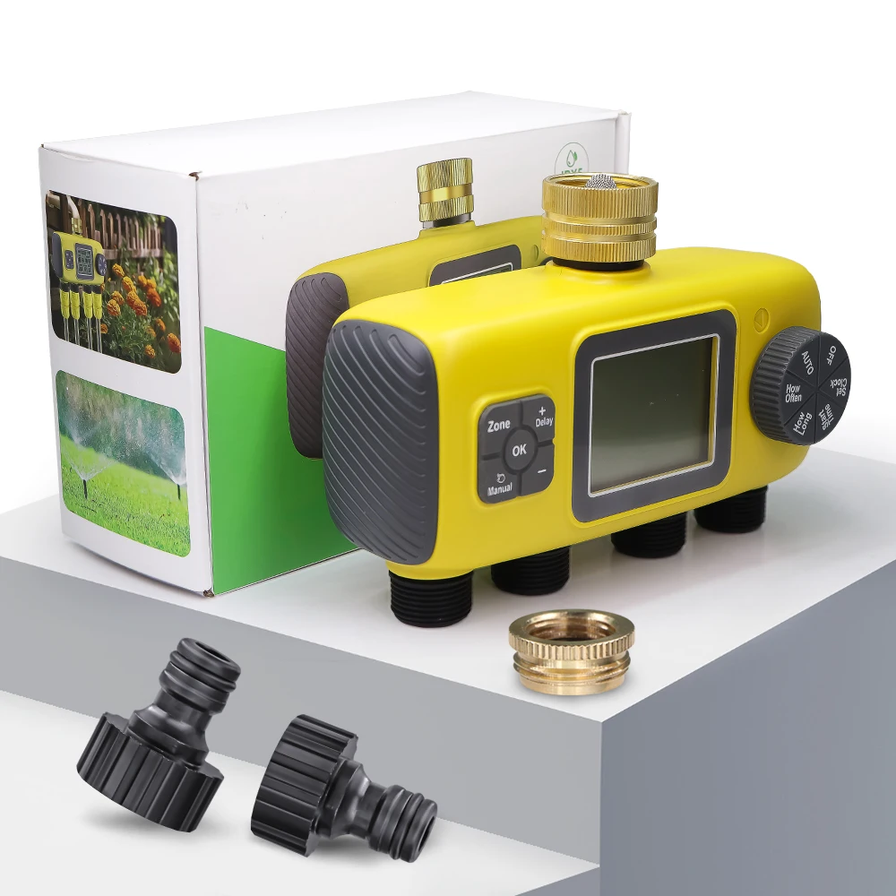 

4-Way Programmable Irrigation Timer for Home Garden Greenhouse Plants Timed Automatic Watering Controller Tap Hose Smart Valve