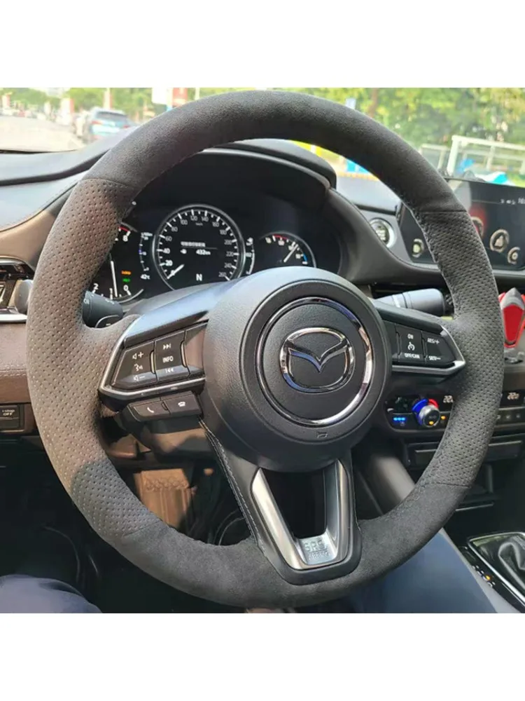 Wildleder-Lenkradbezug zum Selbstnähen für Mazda 3 Axela 2017-2019, CX5, CX-5, CX4, CX-4, Atenza, Mazda 6, MX-5, MX5, CX-8