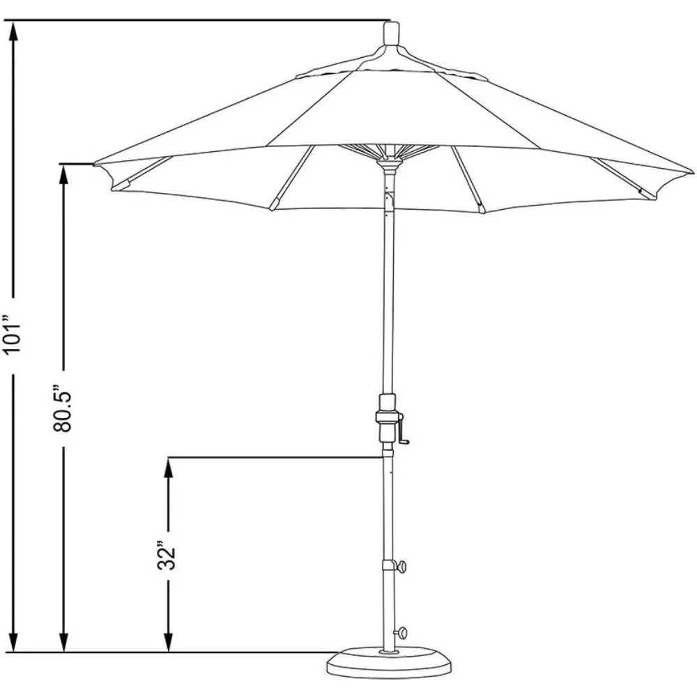 Outdoor umbrella Round Aluminum Pole Fiberglass Rib Market Patio Umbrella, 9-Foot