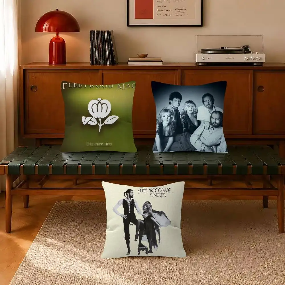Fleetwood Rock Band Mac  Trendy-style decorative throw pillow cover insert not included fauxembroidery design