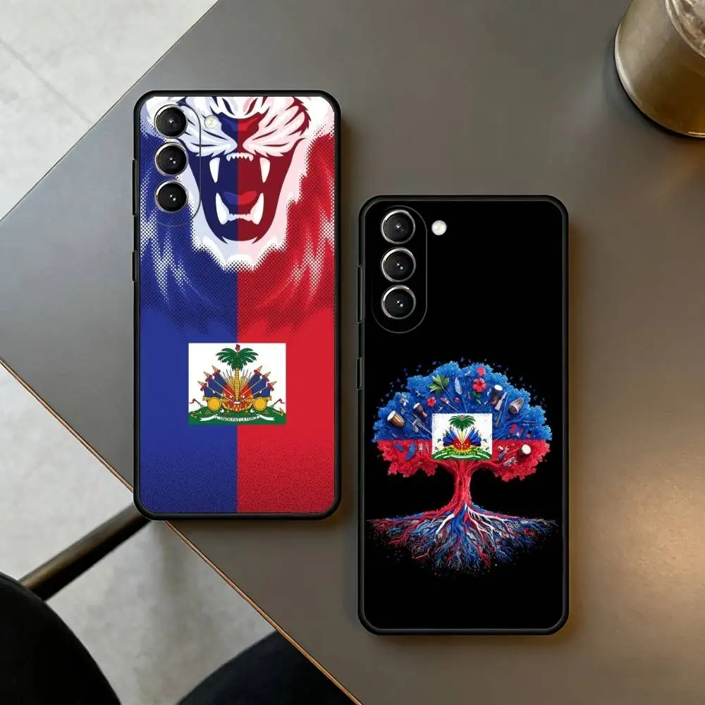 Flag of Haiti Haitian  Phone Case For Samsung S26,S25,S24,S23,S22,S21,S30,Ultra,Plus,Fe,Lite,Note,10,Black Cover