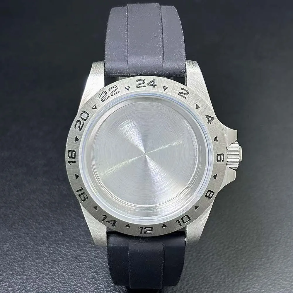 39mm silicone black strap, NH35 sapphire crystal case, GMT close-fitting movement, NH35/34/36, high-quality watch accessories