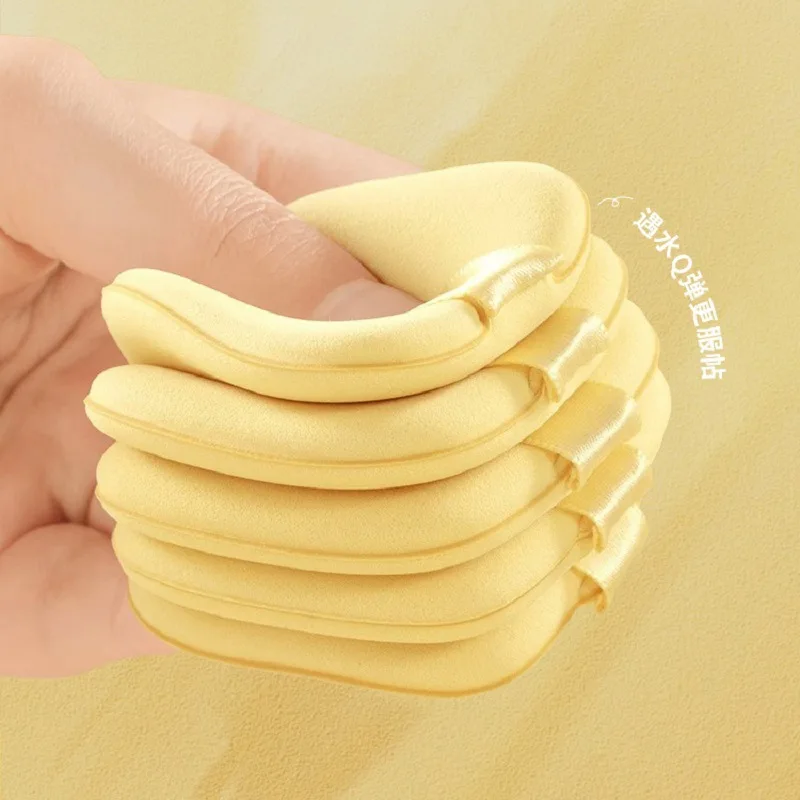 6pcs Yellow Puff Face Makeup Sponge Cosmetics Soft Cotton Powder Puff Women Makeup Puff