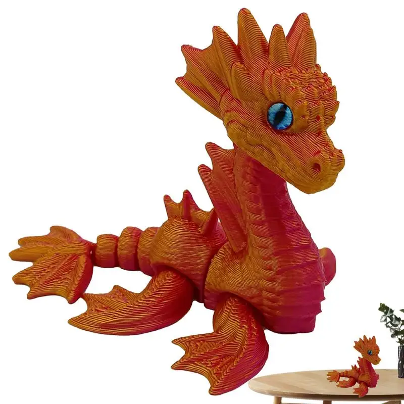 3D Printed Dragon Dragon Fidget Toy Mythical Pieces Articulated Dragon Toy For Birthday Home Decoration Executive Desk Decor