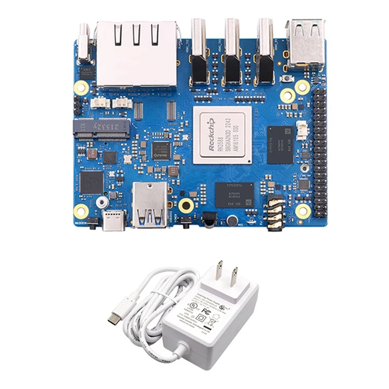 For Orange Pi 5 Plus Development Board Set Kit RK3588 64Bit 2.5G M.2 Slot Support 2230 Wi-Fi 6 BT Module Kit US Plug