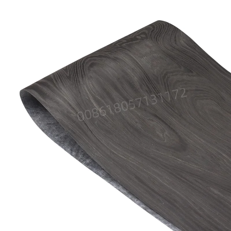 Reconstituted Engineered Black Ash Wood Veneer with Burl Pattern, E.V.,Fleece Backing, 60x250cm, 1pc, for Furniture & Home Decor