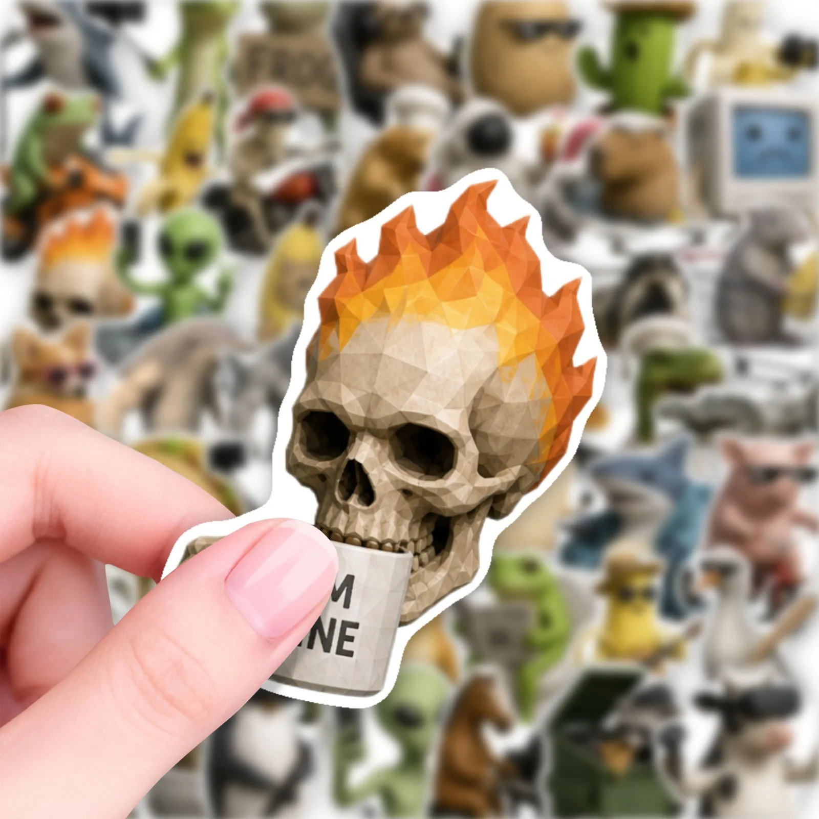 50 PCS New 3D Abstract Personified Animal Fun Stickers Decorate Luggage Skateboard Bike Motorcycle Waterproof Stationery Decals