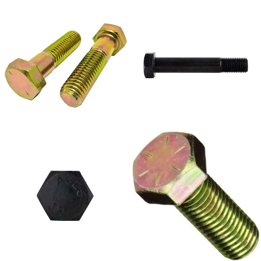 

Grade 8 Zinc Yellow Plated Hex Cap Screws Coarse Thread 9/16-12 x 5 25-Piece Set, 1.375 Thread Length Partially Threaded