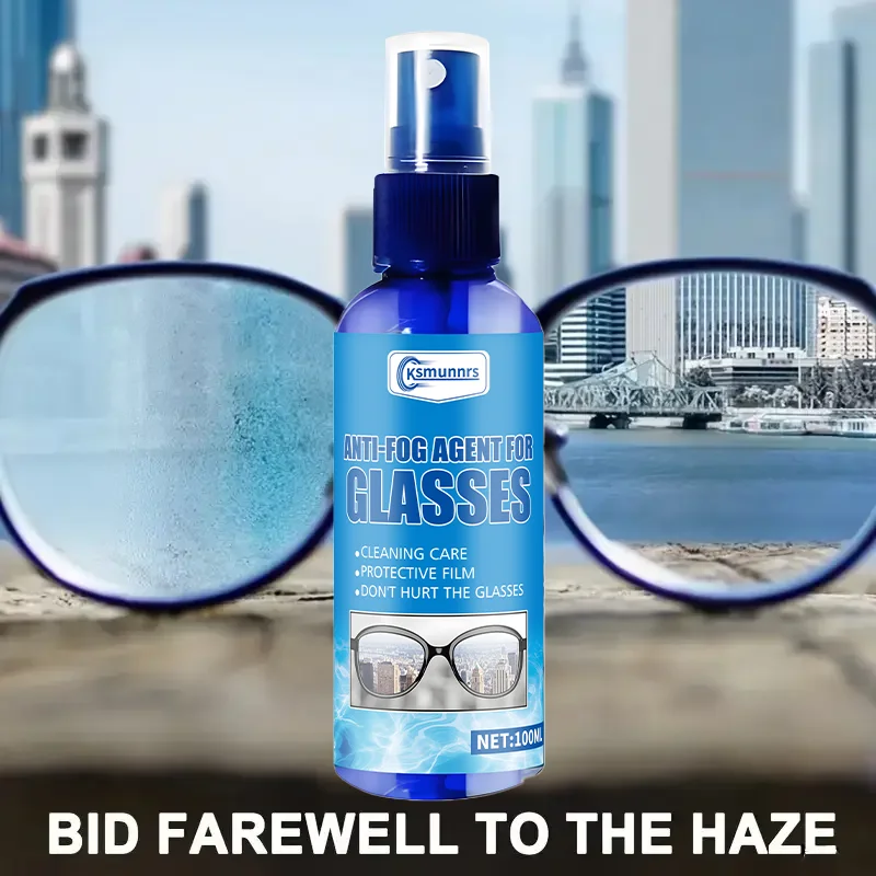 Anti-Fog Defog Spray (100ml, 1pcs): Glasses/Motorcycles/Cars/Goggles, Portable, Clear Vision, Anti-Glare,Eye-Safe, All-Scene Use