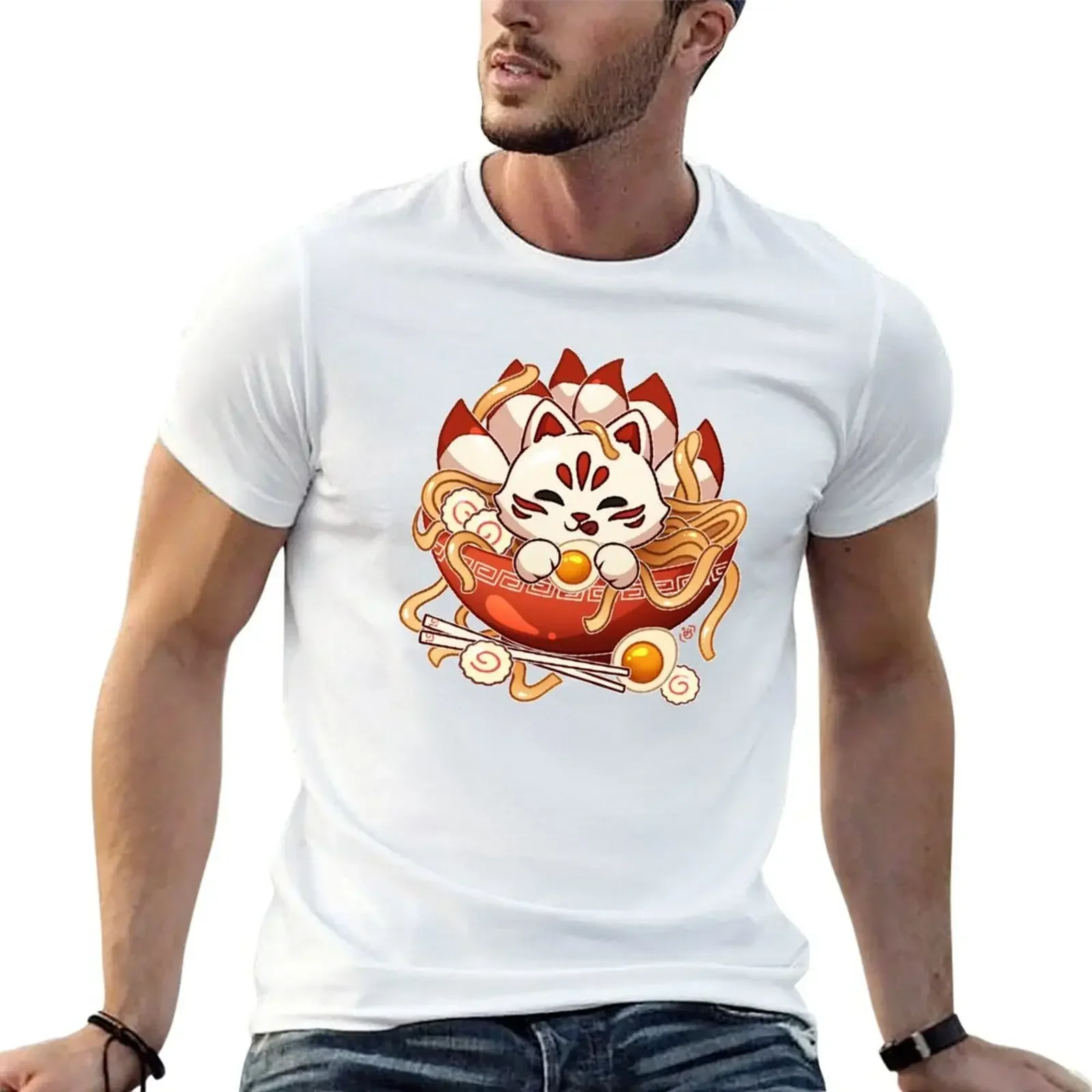 Kitsune Udon Bowl T-Shirt oversizeds new edition graphic tee shirt T-shirt men