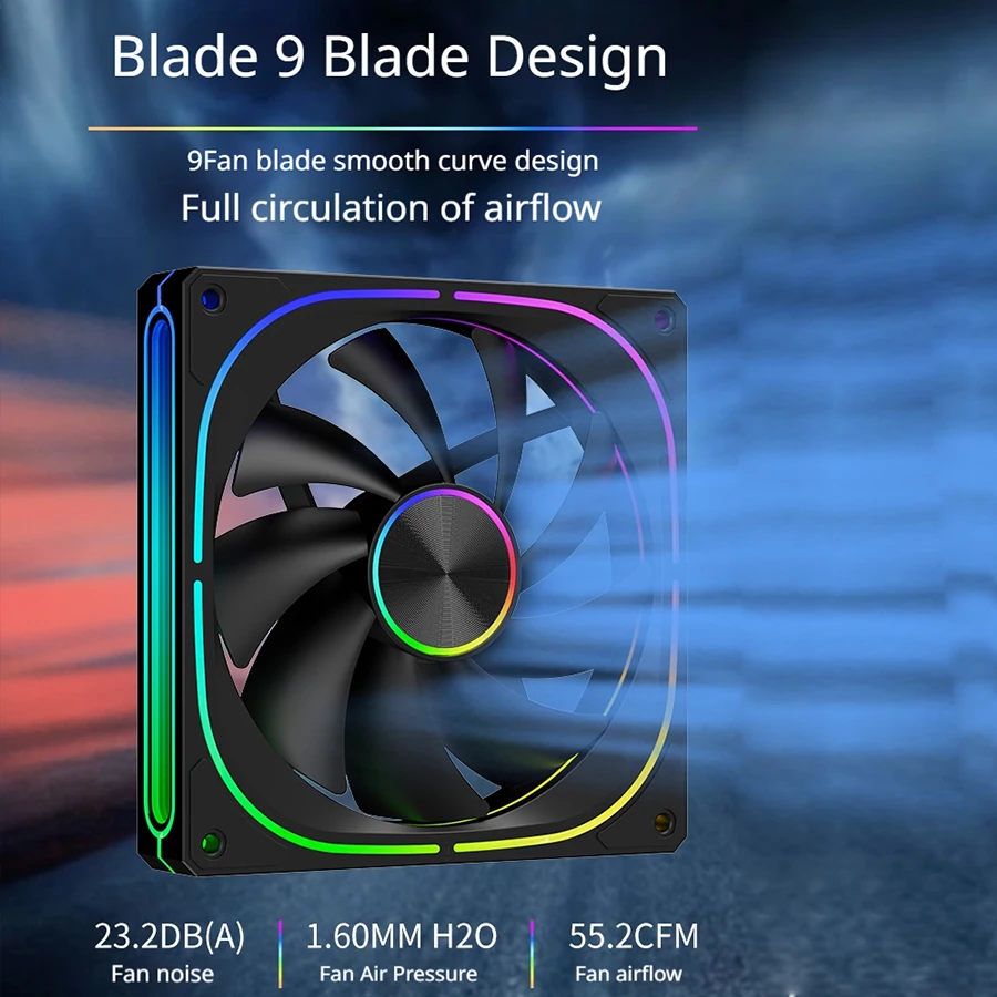 OEM Twilight PC Fan 120mm/140mm ARGB Ring Layer Lens PWM CD Pattern Quiet Cooling Fan 12V Large Air Volume Computer Case Fan
