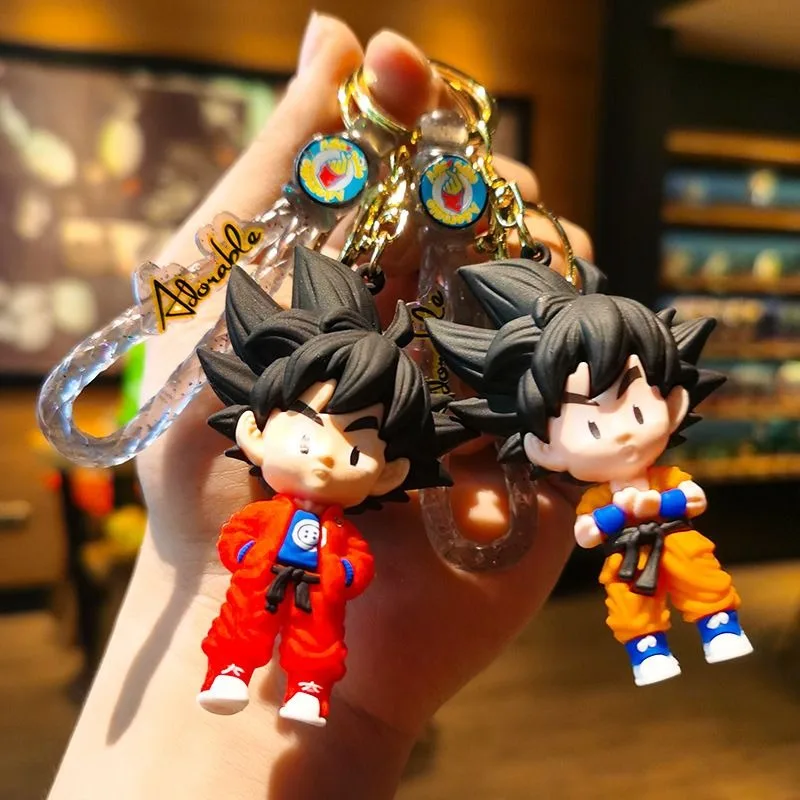 New Anime Dragon Ball Sun Wukong Cartoon Silicone Doll Keychain Cute Fashionable Men's and Women's Bag Creative Pendant