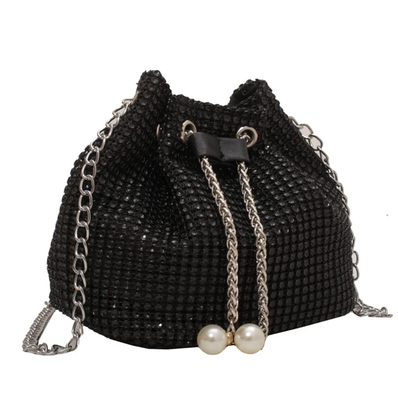 Gorgeous Handbag for rhinestone Evening Bag Bucket Bag Shoulder Bag Crossbody Bag All-match for Christmas Party Drop Shipping