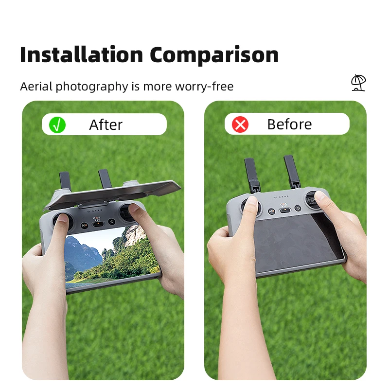 BRDRC 2 in 1 Remote Controller Sun Hood Sunshade for DJI Flip/Mini 4 Pro,Screen Protector Protective Shell Cover for Air 3 RC 2