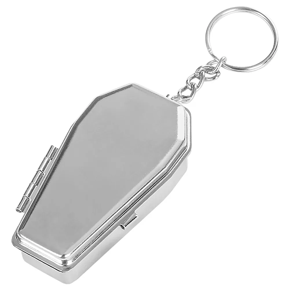 Ashtrays Spooky Keychain Realistic Coffin Shaped Car Keyring Decoration Jewelry Organizer