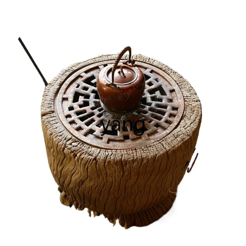 LH  Round Wood Art Tea Boiler Dead Wood Floor Large Oven